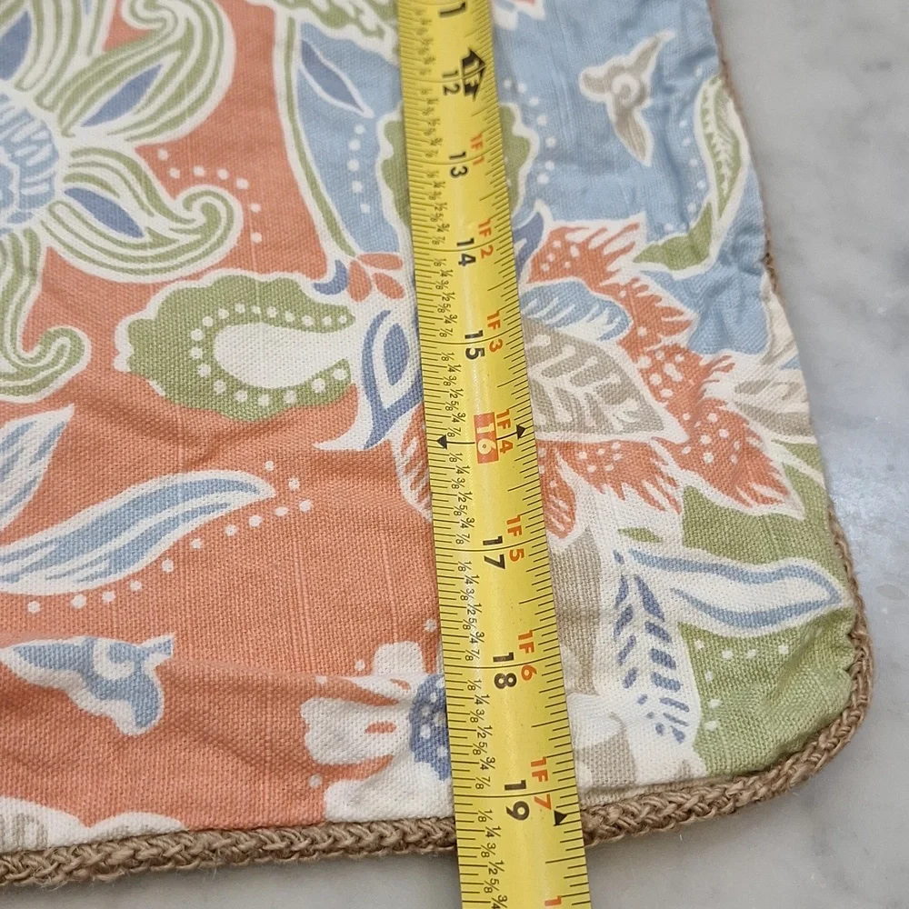 Vintage Nautica Multicolor Floral 2 Qty Queen‎ Sz Pillow Cases Tan Cream Stripe